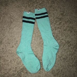 VS PINK mint green socks